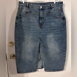 Devoted Blue Denim Midi Skirt size XL